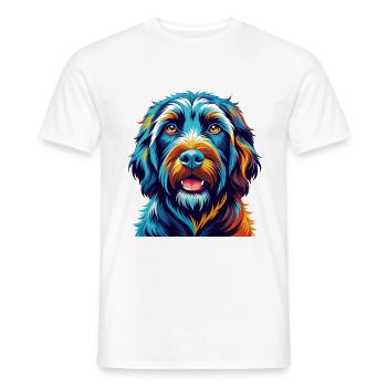 Schwarzer Russischer Terrier Hund Rasse Karikatur Kawaii - Männer T-Shirt - Weiß - Vorne - AI Model Male 178 dark (178cm)