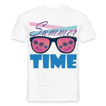Sommerzeit Palmen-Sonnenbrille - Männer T-Shirt - Weiß - Vorne - AI Model Male 178 dark (178cm)