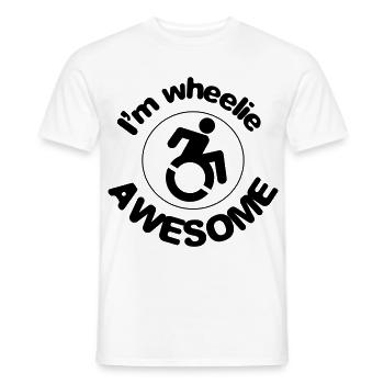 Je suis super dans mon fauteuil roulant # - T-shirt homme - blanc - Devant - AI Model Male 178 dark (178cm)