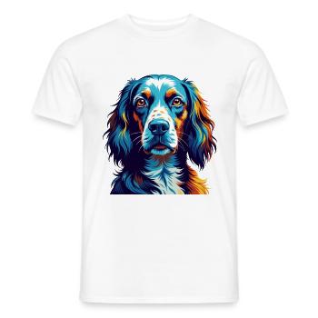 English Setter Dog Breed Colorful Cartoon Kawaii - Men's T-Shirt - white - Front - AI Model Male 178 dark (178cm)