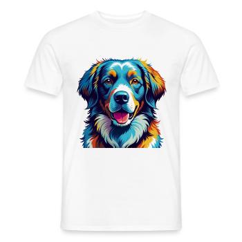 Kuvasz Race Chien Coloré Dessin Animé Kawaii - T-shirt homme - blanc - Devant - AI Model Male 178 dark (178cm)