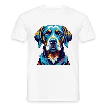 Pointer Dog Breed Colorful Cartoon Kawaii - Men's T-Shirt - white - Front - AI Model Male 178 dark (178cm)