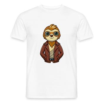 Lunettes de soleil paresseux drôle dessin animé Kawaii Jacket - T-shirt homme - blanc - Devant - AI Model Male 178 dark (178cm)