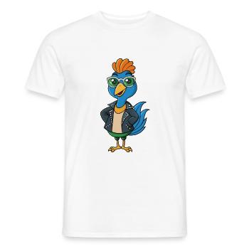Lunettes de soleil Peacock Funny Cartoon Kawaii Jacket - T-shirt homme - blanc - Devant - AI Model Male 178 dark (178cm)