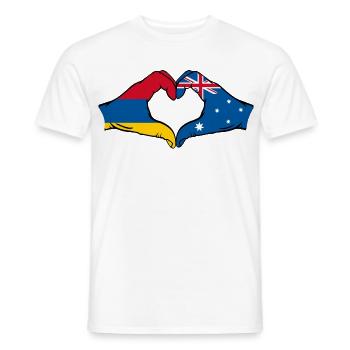 Armenien Australien Flagge Hände Herzform - Männer T-Shirt - Weiß - Vorne - AI Model Male 178 dark (178cm)