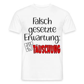 KRISE ERWARTUNG ENTTÄUSCHUNG - Männer T-Shirt - Weiß - Vorne - AI Model Male 178 dark (178cm)