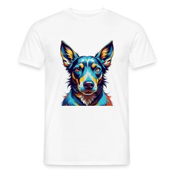 Andalusischer Windhund Hunderasse Bunte Karikatur Kawaii - Männer T-Shirt - Weiß - Vorne - AI Model Male 178 dark (178cm)