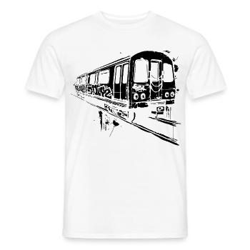 Railway Graphic - Men's T-Shirt - white - Front - AI Model Male 178 dark (178cm)