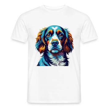 Alpine Spaniel Dog Breed Colorful Cartoon Kawaii - Men's T-Shirt - white - Front - AI Model Male 178 dark (178cm)