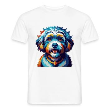 Bichon frisé Race de chien Dessin animé coloré Kawaii - T-shirt homme - blanc - Devant - AI Model Male 178 dark (178cm)