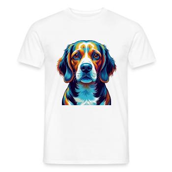 Beagle Harrier Dog Breed Colorful Cartoon Kawaii - Men's T-Shirt - white - Front - AI Model Male 178 dark (178cm)