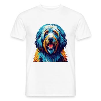 Bergamasco Sheepdog Breed Colorful Cartoon Kawaii - Men's T-Shirt - white - Front - AI Model Male 178 dark (178cm)