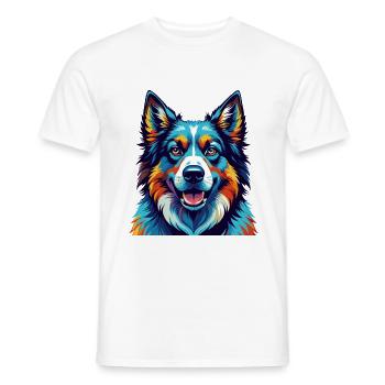 Caucasian Ovcharka Dog Breed Cartoon Kawaii - Men's T-Shirt - white - Front - AI Model Male 178 dark (178cm)