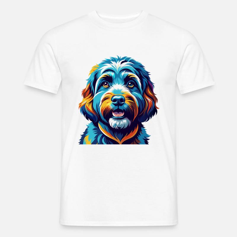 Cockapoo Hunderasse Bunt Karikatur Kawaii - Männer T-Shirt - Weiß