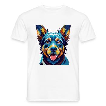 Cesky Fousek Race Chien Coloré Dessin Animé Kawaii - T-shirt homme - blanc - Devant - AI Model Male 178 dark (178cm)