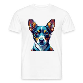 Decker Rat Terrier Hunderasse Karikatur Kawaii - Männer T-Shirt - Weiß - Vorne - AI Model Male 178 dark (178cm)