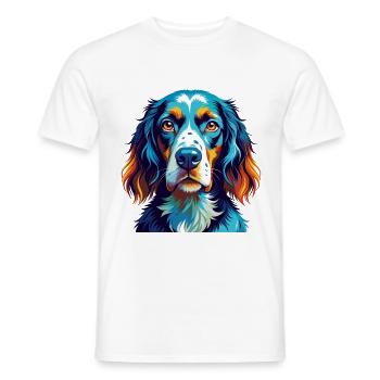 English Setter Dog Breed Colorful Cartoon Kawaii - Men's T-Shirt - white - Front - AI Model Male 178 dark (178cm)