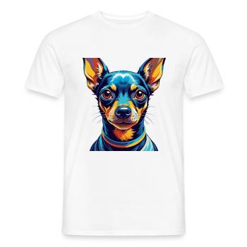 Miniatur Pinscher Hunderasse Cartoon Kawaii - Männer T-Shirt - Weiß - Vorne - AI Model Male 178 dark (178cm)