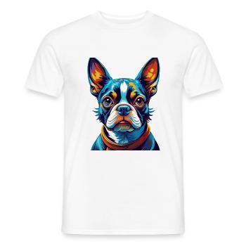 Boston Terrier Hunderasse Bunte Karikatur Kawaii - Männer T-Shirt - Weiß - Vorne - AI Model Male 178 dark (178cm)
