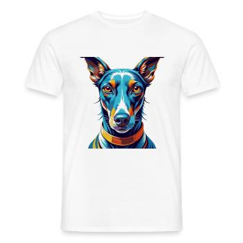 Rampur lévrier chien race coloré dessin animé Kawaii - T-shirt homme - blanc - Devant - AI Model Male 178 dark (178cm)