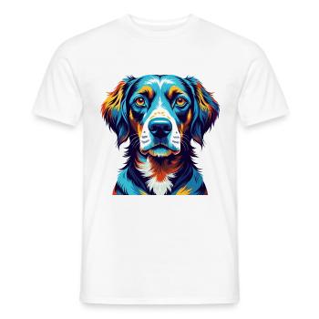 Vieux chien d’arrêt danois race dessin animé Kawaii - T-shirt homme - blanc - Devant - AI Model Male 178 dark (178cm)