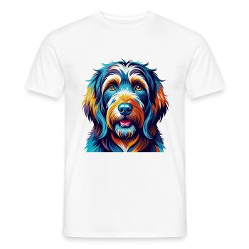 Otterhound Dog Breed Colorful Cartoon Kawaii - Men's T-Shirt - white - Front - AI Model Male 178 dark (178cm)