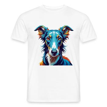 Lévrier polonais Chien race Coloré Dessin animé Kawaii - T-shirt homme - blanc - Devant - AI Model Male 178 dark (178cm)