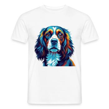 Pont Audemer Epagneul Chien Race Dessin Animé Kawaii - T-shirt homme - blanc - Devant - AI Model Male 178 dark (178cm)