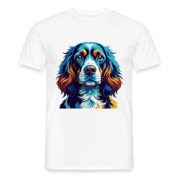 Spaniel Dog Breed Colorful Cartoon Kawaii - Men's T-Shirt - white - Front - AI Model Male 178 dark (178cm)