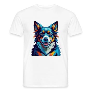 Taigan Dog Breed Colorful Cartoon Kawaii - Men's T-Shirt - white - Front - AI Model Male 178 dark (178cm)