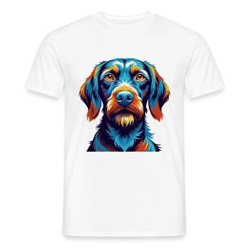 Fil de fer Vizsla race de chien dessin animé Kawaii - T-shirt homme - blanc - Devant - AI Model Male 178 dark (178cm)