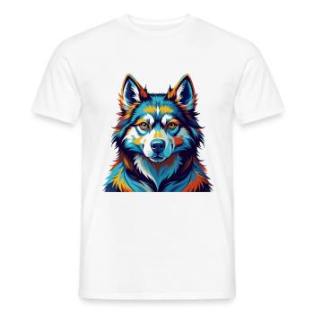 Seppala Siberian Sleddog Breed Cartoon Kawaii - Men's T-Shirt - white - Front - AI Model Male 178 dark (178cm)