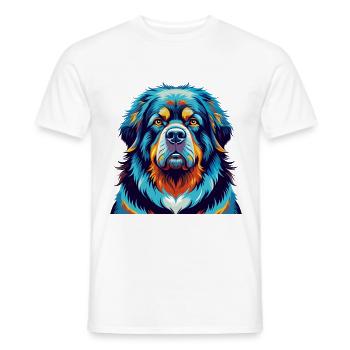 Tibetische Dogge Hunderasse Bunte Karikatur Kawaii - Männer T-Shirt - Weiß - Vorne - AI Model Male 178 dark (178cm)