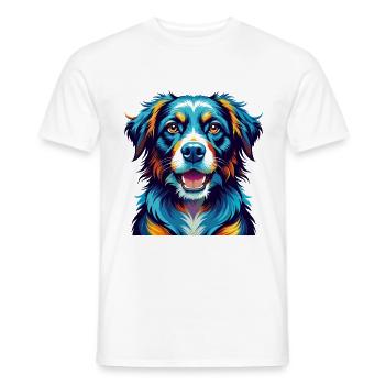 Saarlooswolfhond Dog Breed Colorful Cartoon Kawaii - Men's T-Shirt - white - Front - AI Model Male 178 dark (178cm)