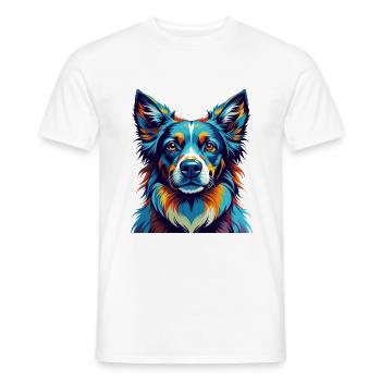 Sapsali Dog Breed Colorful Cartoon Kawaii - Men's T-Shirt - white - Front - AI Model Male 178 dark (178cm)