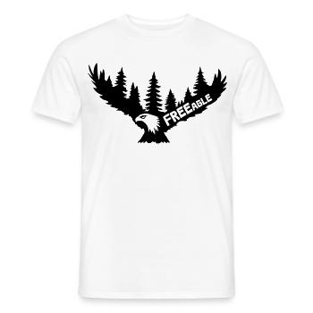 FREEagle - Fliegender Adler [Schwarz] - Männer T-Shirt - Weiß - Vorne - AI Model Male 178 dark (178cm)