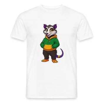 Possum Funny Kawaii Cartoon Character Clipart - Men's T-Shirt - white - Front - AI Model Male 178 dark (178cm)