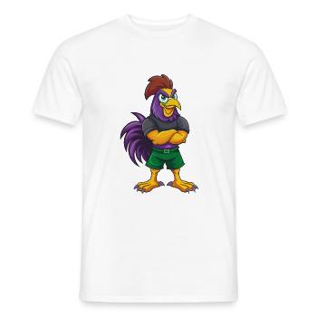 Rooster Funny Kawaii Cartoon Character Clipart - Men's T-Shirt - white - Front - AI Model Male 178 dark (178cm)