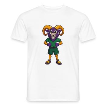 Ram Funny Kawaii Cartoon Character Clipart - Men's T-Shirt - white - Front - AI Model Male 178 dark (178cm)