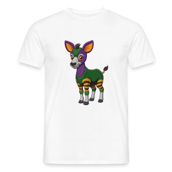 okapi drôle kawaii dessin animé personnage clipart - T-shirt homme - blanc - Devant - AI Model Male 178 dark (178cm)