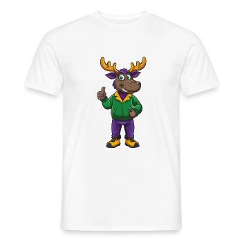 Elch Lustige Kawaii Cartoon Figur Clipart - Männer T-Shirt - Weiß - Vorne - AI Model Male 178 dark (178cm)
