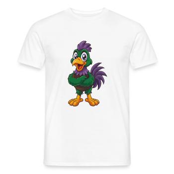 poulet drôle kawaii dessin animé personnage clipart - T-shirt homme - blanc - Devant - AI Model Male 178 dark (178cm)