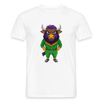 Bison Lustige Kawaii Cartoon Figur Clipart - Männer T-Shirt - Weiß - Vorne - AI Model Male 178 dark (178cm)