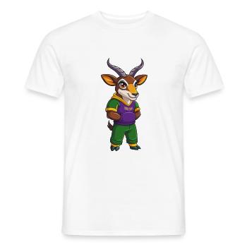 antilope drôle kawaii dessin animé personnage clipart - T-shirt homme - blanc - Devant - AI Model Male 178 dark (178cm)