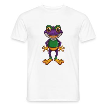 Frog Funny Kawaii Cartoon Character Clipart - Men's T-Shirt - white - Front - AI Model Male 178 dark (178cm)