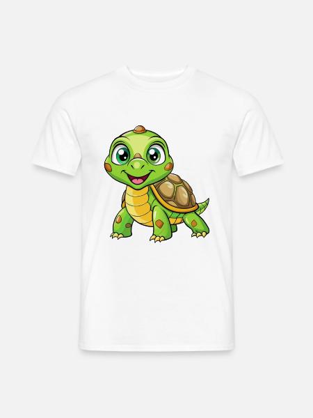 Skilpadde Søt tegneseriefigur Kawaii Clipart - T-skjorte herre - hvit