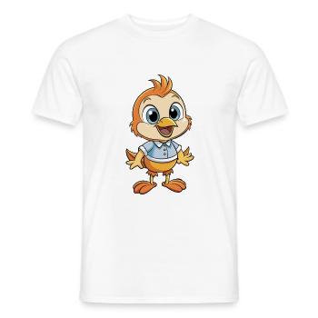 Wren mignon personnage de dessin animé Kawaii Clipart - T-shirt homme - blanc - Devant - AI Model Male 178 dark (178cm)