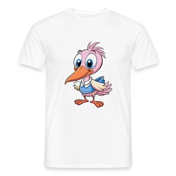 Spoonbill Cute Cartoon Character Kawaii Clipart - Men's T-Shirt - white - Front - AI Model Male 178 dark (178cm)