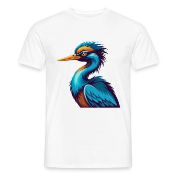 Crane Colorful Kawaii Cartoon Character Clipart - Men's T-Shirt - white - Front - AI Model Male 178 dark (178cm)