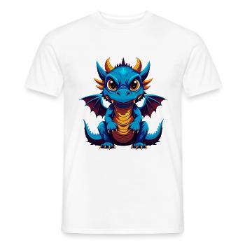 Dragon Colorful Kawaii Cartoon Character Clipart - Men's T-Shirt - white - Front - AI Model Male 178 dark (178cm)